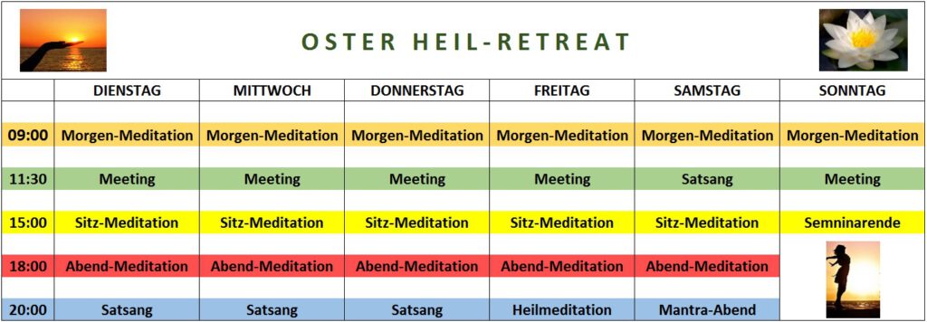 Zeitplan Oster Heil-Retreat